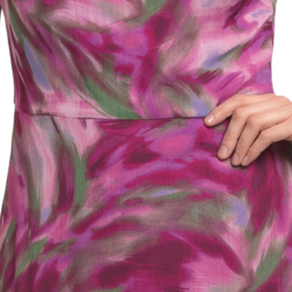 MAGGY LONDON Asymmetrical Midi Dress With Cowl Neck - Picture 3 of 4